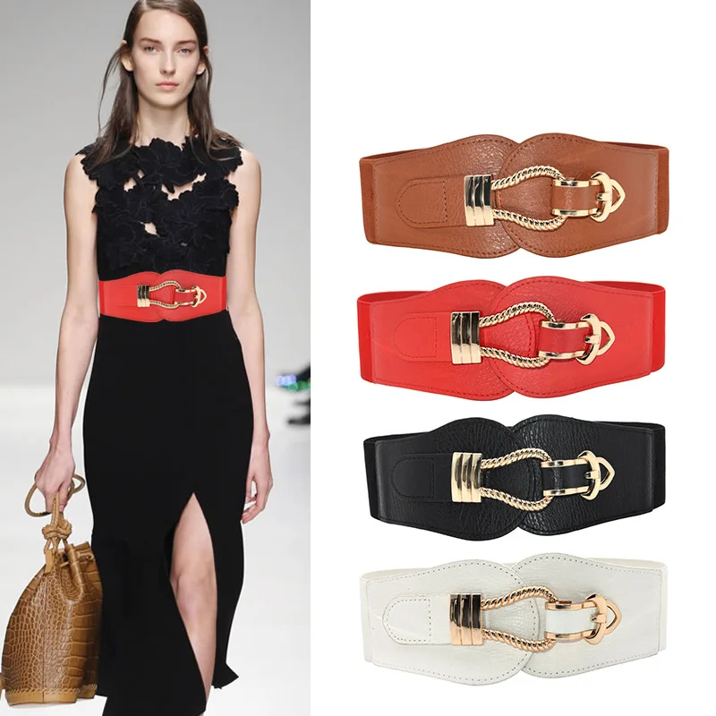 HOT &Fashion Products wide women belts buckles stretch waist belt women elastic buckle-free invisible elastic waist women  belts
