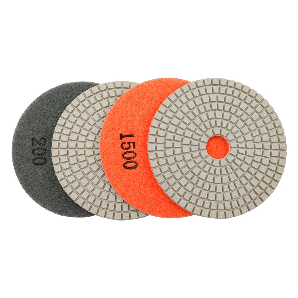 4 inch 100 mm resin abrasive granite engineering stone marble polishing pad wet and dry use