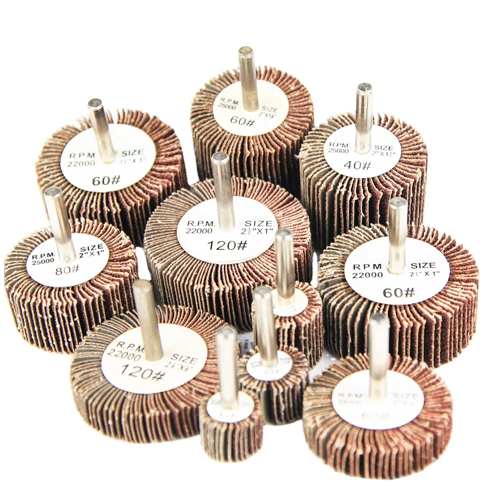 
Abrasive Cloth Flap Wheel with Mounted Steel Shank 