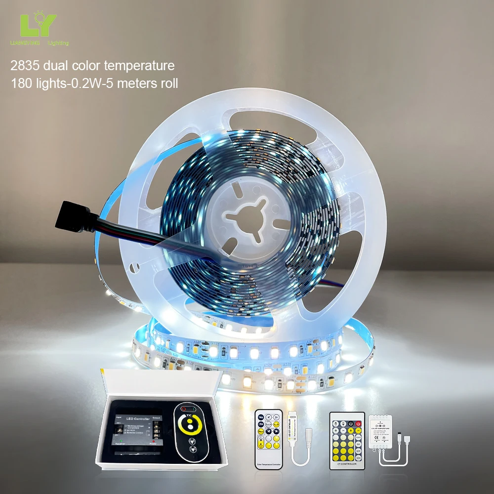 Commercial Dream Full Color RGBIC 24V Double Color No Light Point Soft 720/m Sensor Touch Remote Addressable COB LED Strip Light
