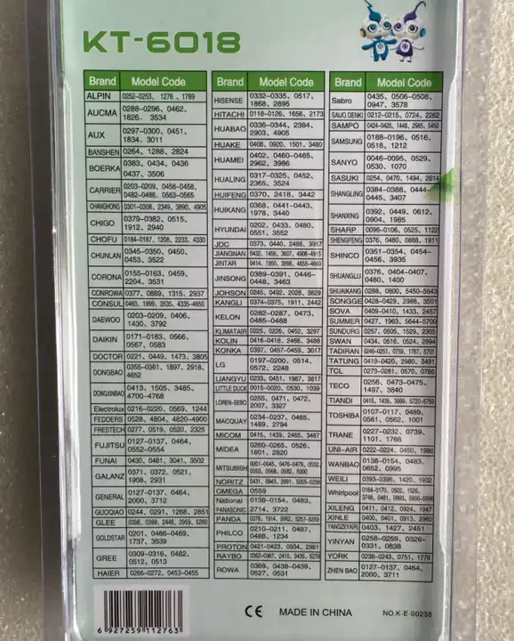 Air conditioner remote control suitable for qunda KT-6018 universal A/C remote control QD-JMY2018E A/C remote decoder