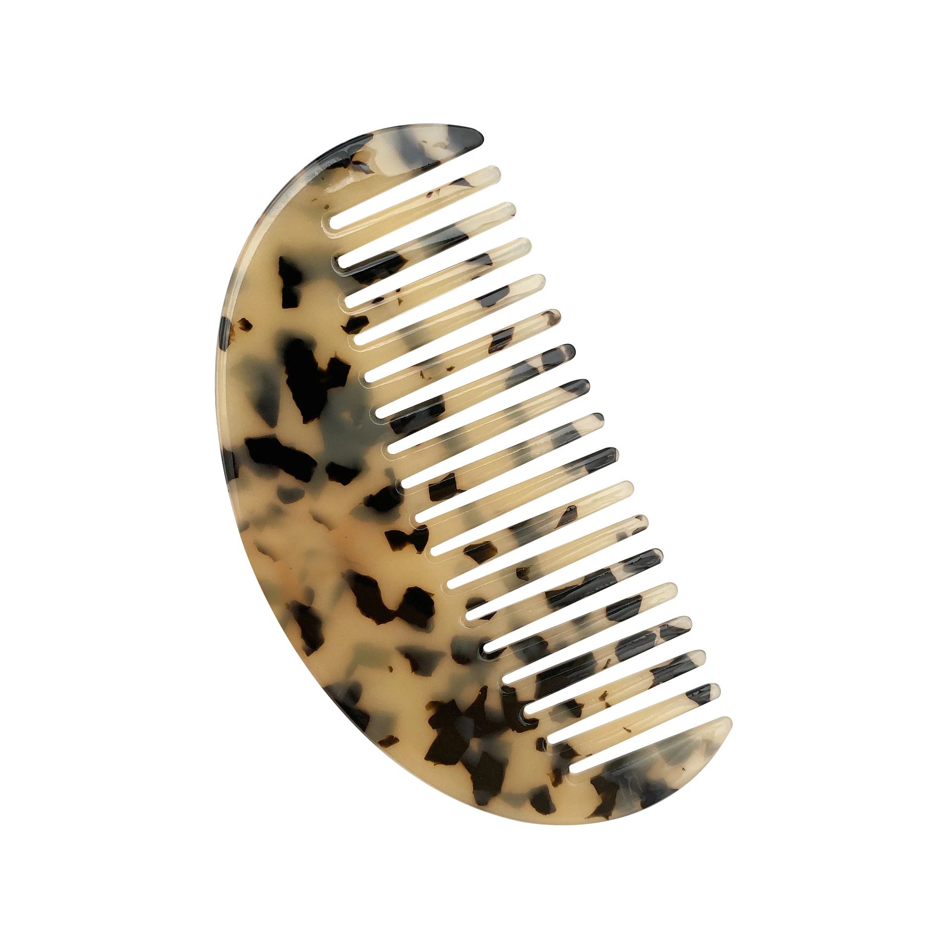 New Arrival Customized Logo 4mm Korean Style Eco Cellulose Acetate Hair Comb for Women with Wide Tooth Hair