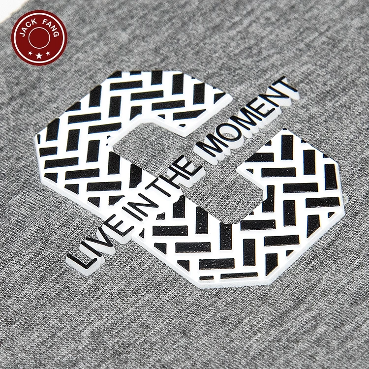 Custom Printed 3D Logo Tshirt Heat Press Printing  Transfer Garment Vinyl Sticker Printed Label Heat Transfer Garment Labels