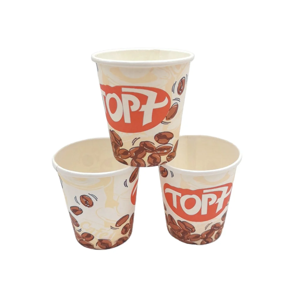 6/7/8/9oz disposable coffee paper cup with logo printing