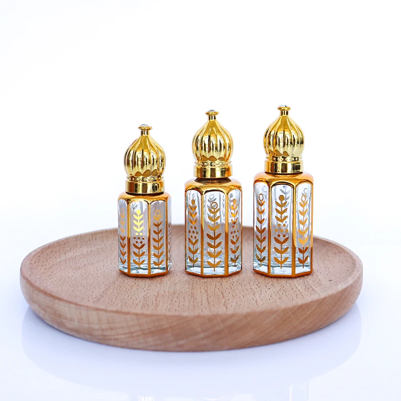 Fancy Design 6ml 9ml 12ml Mini Refillable Glass Perfume Bottle Roller  Body Massage Oil Glass Serum Bottle Attar Bottle