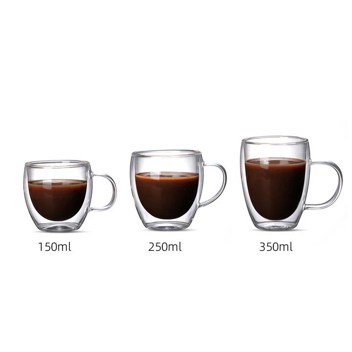 Стеклянная кружка Tazas De Vidrio Cafe Vaso с двойными стенками