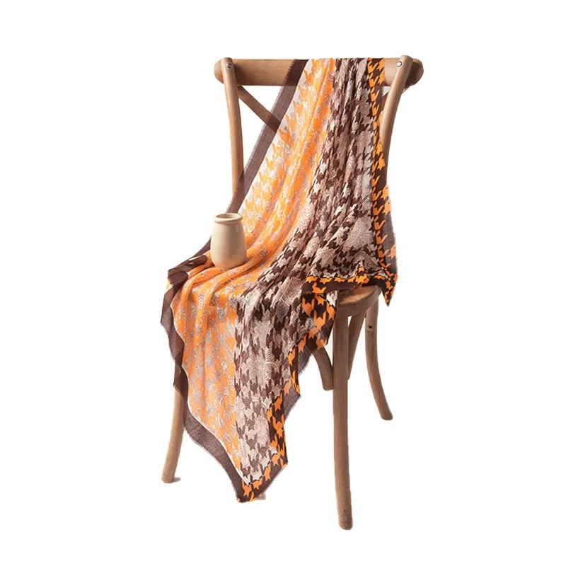 Colorful Printed Ins Wool Scarf Thin Ethnic Scarf Shawl For Women