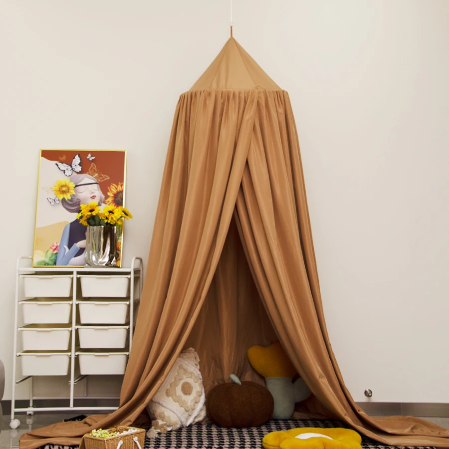 Golden Color Folding Bed Canopy Foldable Hanging Canopy Home Adults Children Use