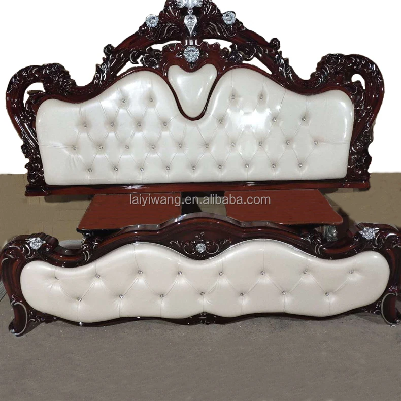 Gold Bedroom Furniture Set home European double bed storage queen leather soft bed