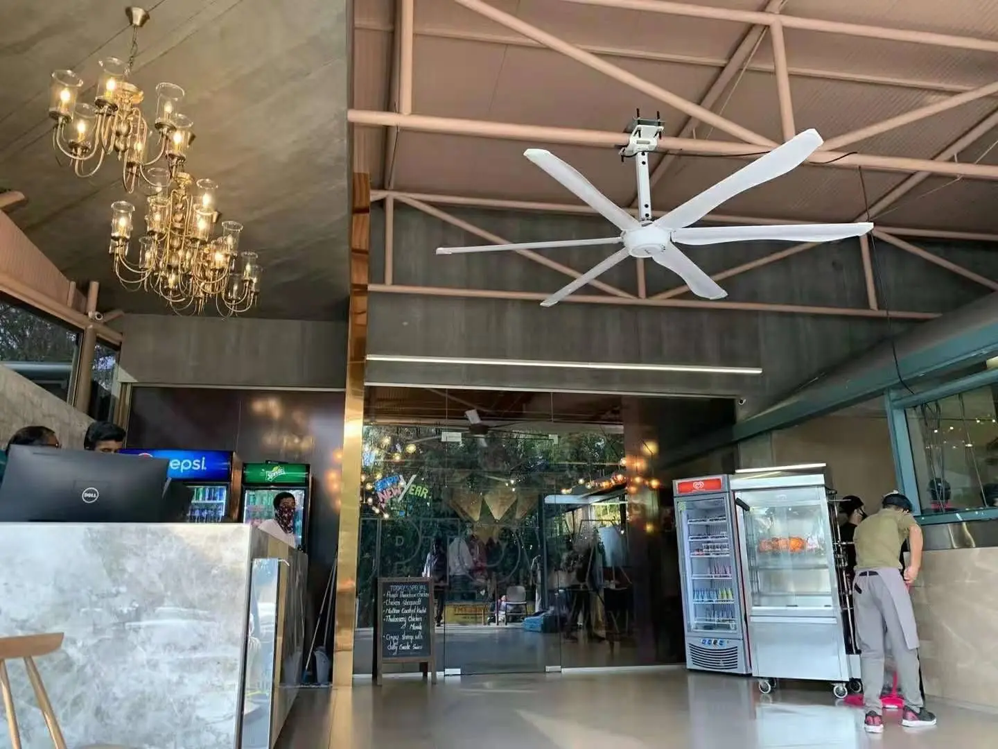 Kale Pmsm Motor 2m/2.5m/3m 6 Aluminum Wave Blades Big Hvls Ceiling Fan for Commercial