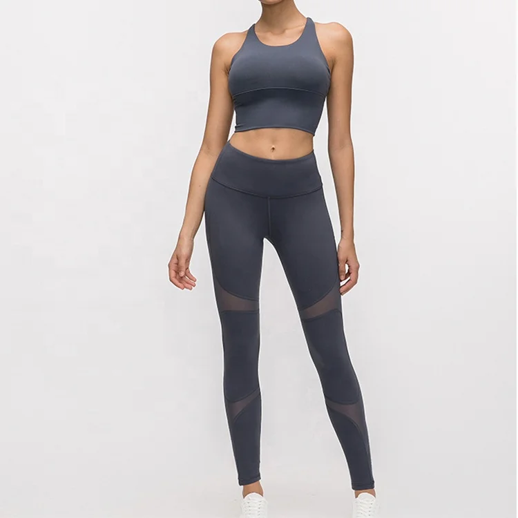 
Custom logo solid color crop top cross back women longline sports bra padded 