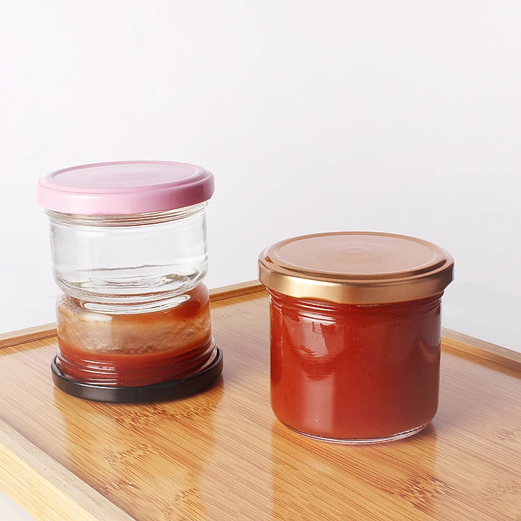 80ml 100ml 150ml small glass jar for jam, ketchup bottle and caviar glass jar
