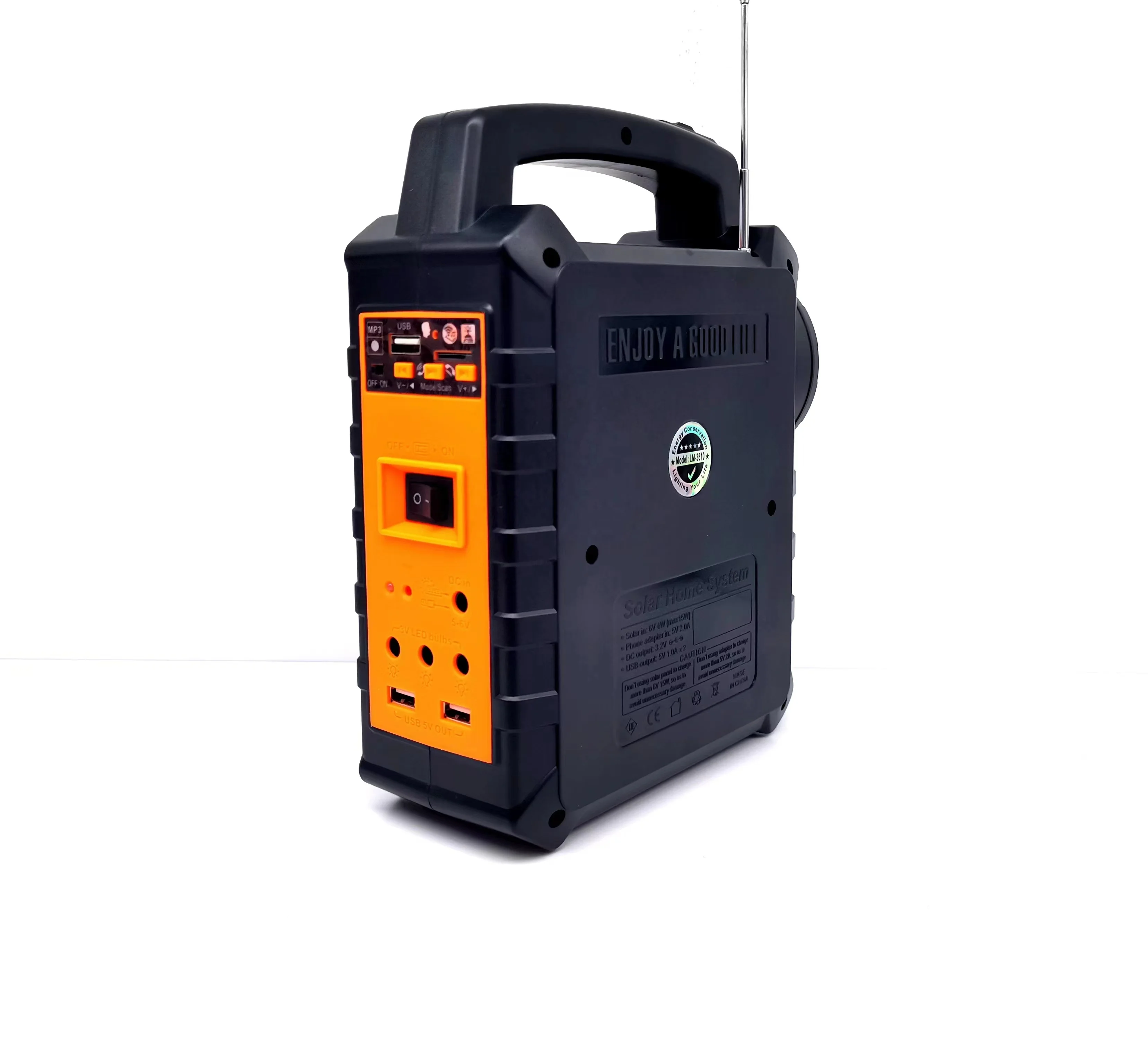 Solar Energy System kits with FM&Music Playback Output Charger 3 Bulb Solar Camping Lights Solar Home Lighting System for Africa