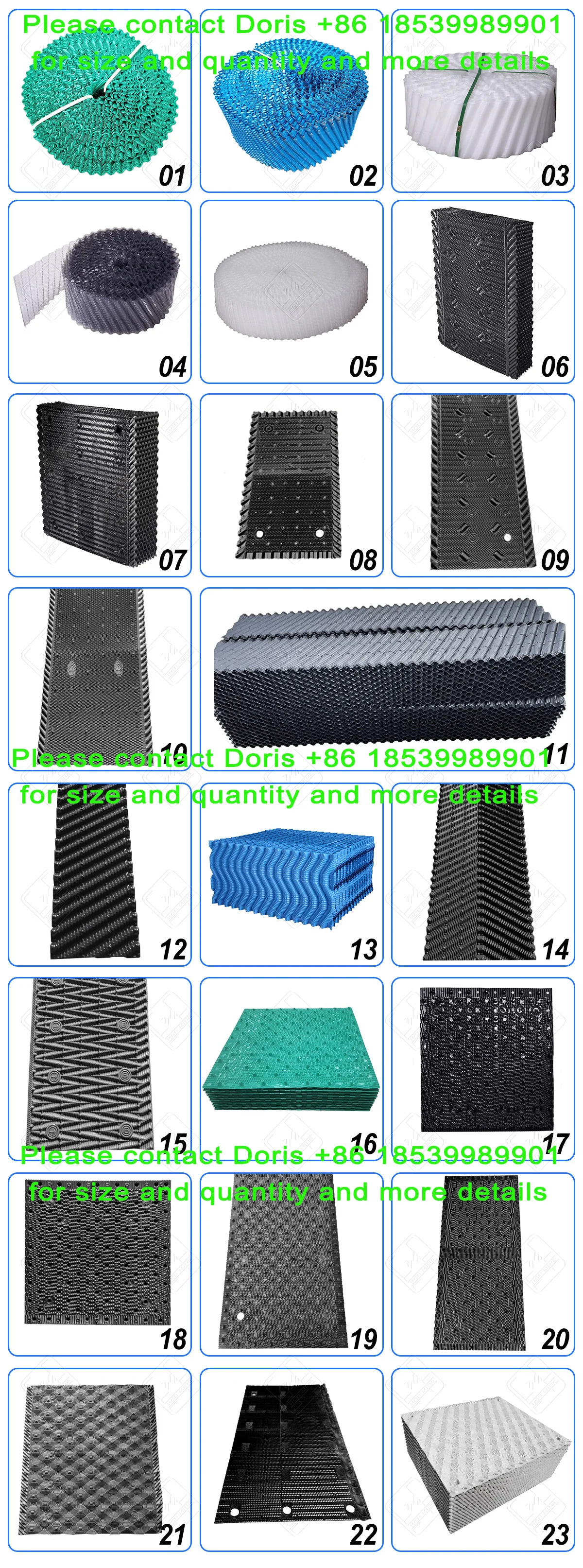 Cheap 4Ft 5Ft Width Spare PVC OF21 Fill Sheet With Drift Eliminators Eliminator Pack