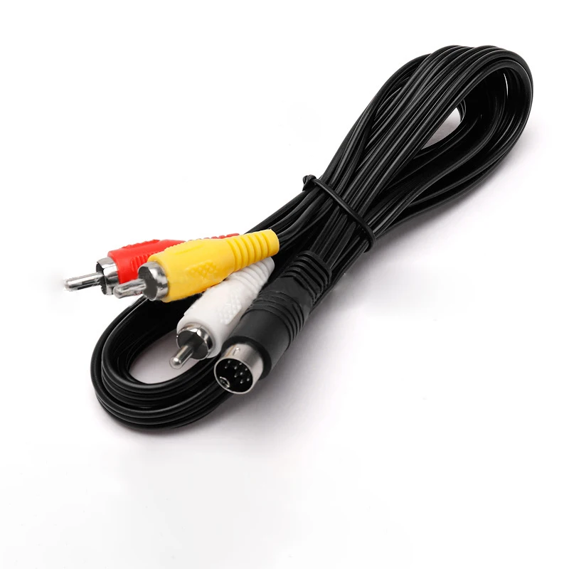 Hot Sale Durable 9Pin 1.8M 6ft Audio Video AV Cable For Sega Saturn AV RCA Connection Cord