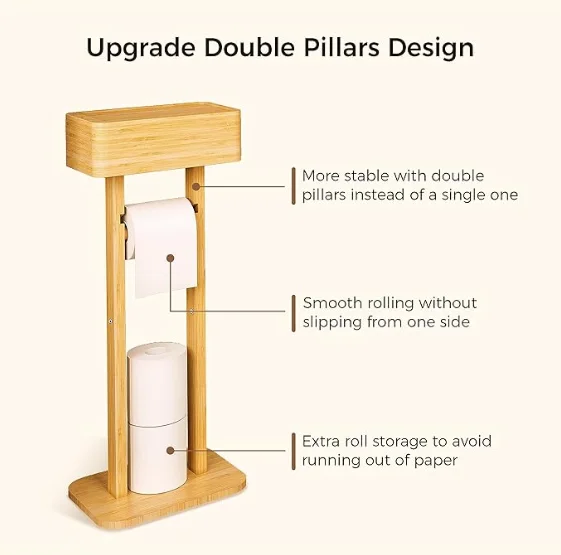 bathroom paper holder storage organizer rack Bamboo Wood Shower Caddy Bathroom Corner Shelf