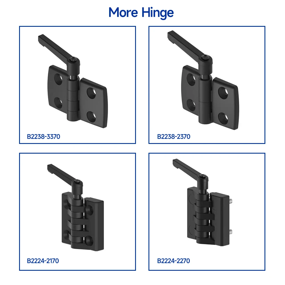 Zinc Alloy Flexible Joint Connector Handle Corner Hinge Adjustable Folding Pivot Butt Door Hinge with Lock Handle for Profile