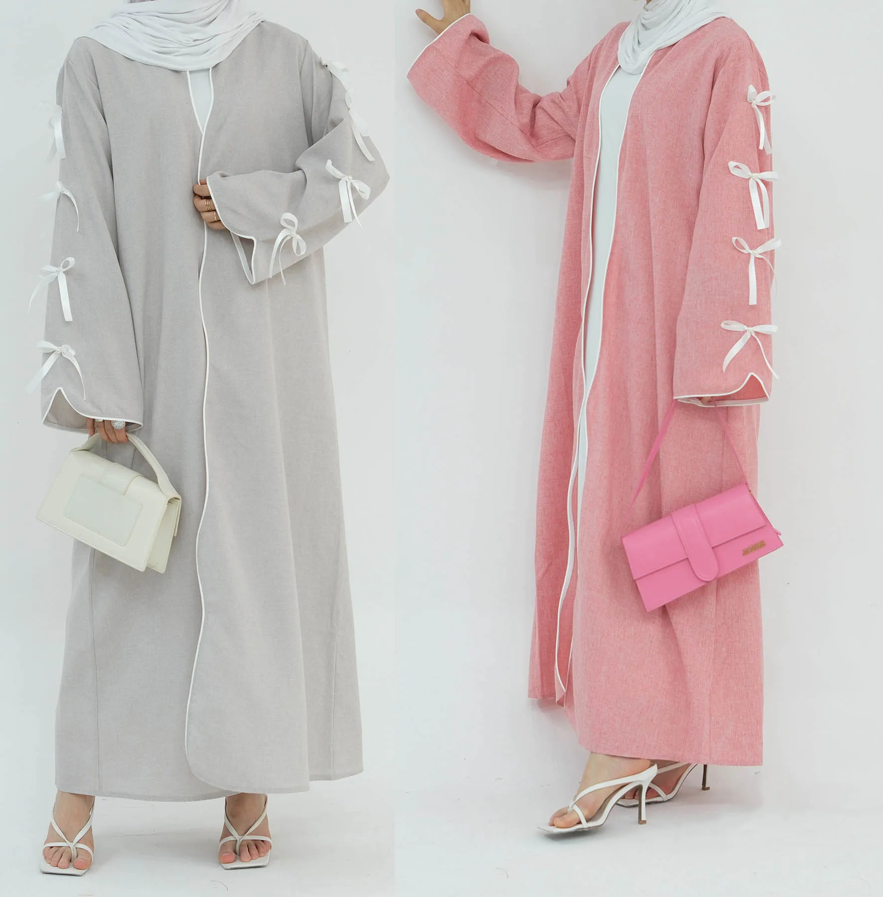 Производитель Yibaoli 3 вида цветов eid abaya dubai мусульманское Модное Новое платье с открытым бантом