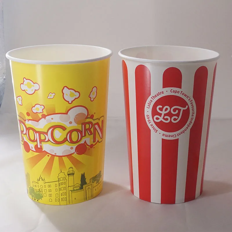 Wholesale custom logo printed paper food buckets custom plastic popcorn bucket