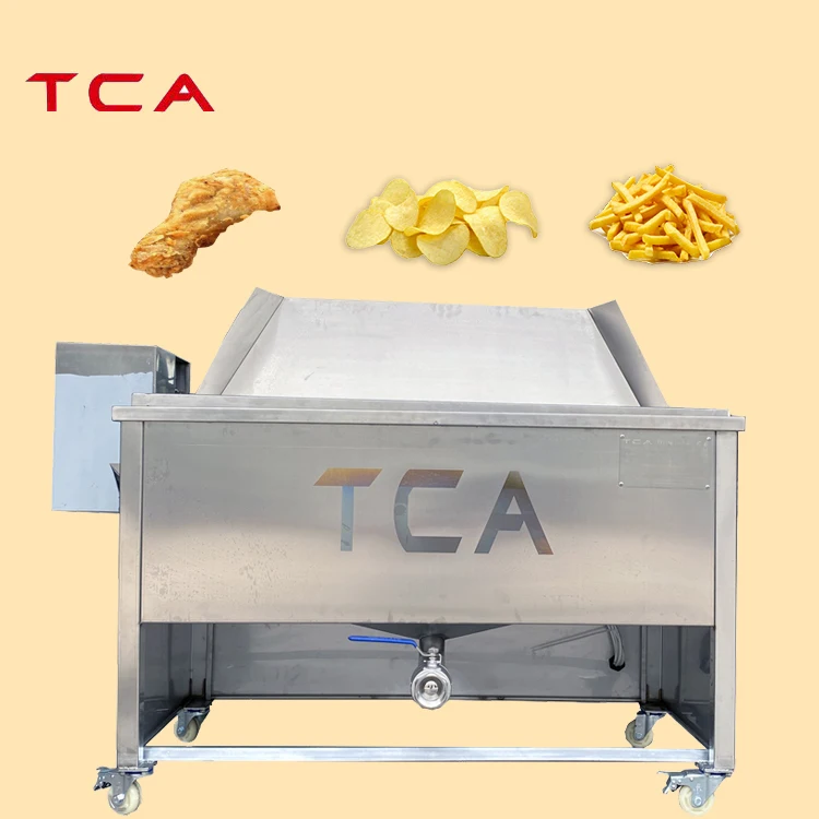 TCA hot sale oil water mixing discharge flip frying machine potato chips production line