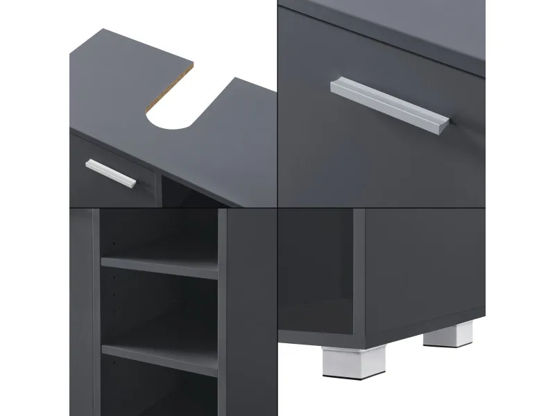 Hot Sale Multi-functional Bathroom Floor Storage Cabinet with 3 Shelf, Wooden Storage Cabinet with 1 Doors