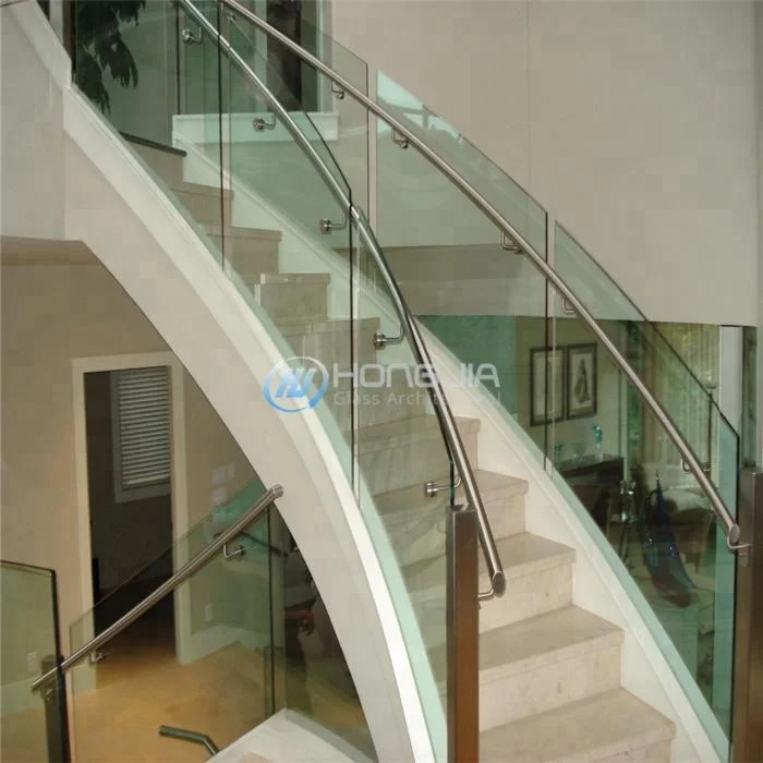 Factory Sale Clear Curved Tempered Glass Panels for Balustrade Balcony Railings