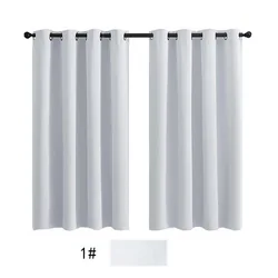 Plain Blackout Curtains Top Seller Solid Color Living Room 100% Polyester Flat Window High Shading(70%-90%) Grommet Woven