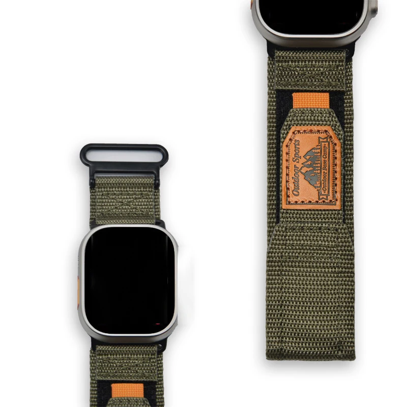 2024 New Hiking Bracelet 49mm Sport Nylon Loop Fabric Braided Wristband for IWatch Ultra Series 8 7 6 SE 5 4 Woven Nylon Band