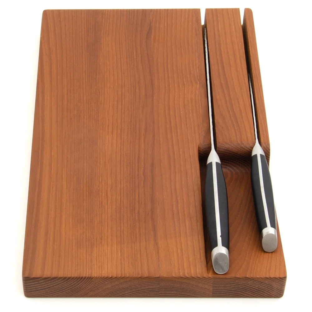 Home kitchen accessories knife stand organizer storage knife holder acacia wood drawer knife block