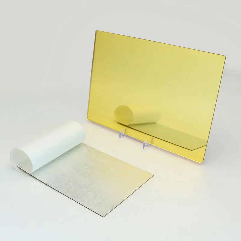 Alands Adhesive Sticker Mirror Sheet acrylic 2 Way Gold 1mm 2mm 3mm