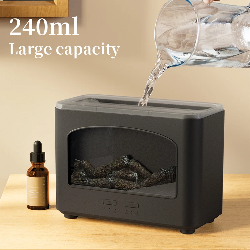 Christmas Gift Best Fireplace Cool Mist Humidifier Whole House Ultrasonic Humidifier 3D Flame Aroma Diffuser For Bedroom