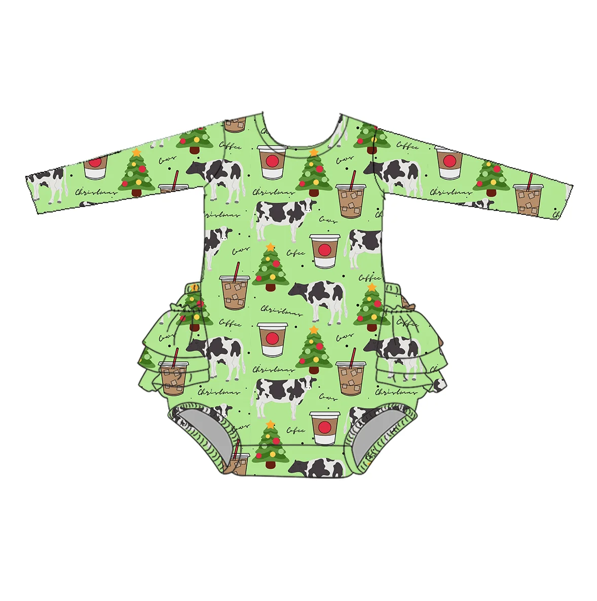 Hot Sale Baby Bubble Romper Princess Causal Fabric Baby Bodysuit Printing Long Sleeve Baby Girl Bamboo Romper