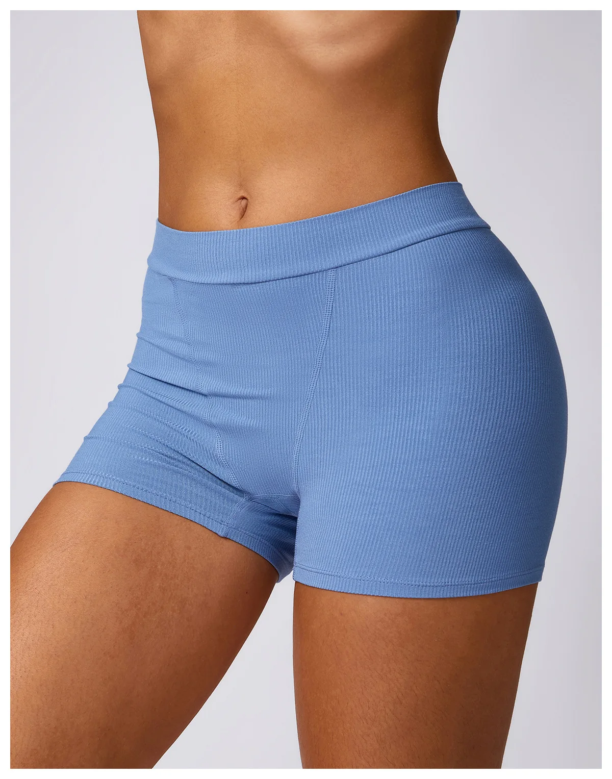 Wholesale Sportswear Cycling Active Wear Running  Tightening Hip Lifting Ribbed Athletic Bottom Sport Yoga Shorts Womens