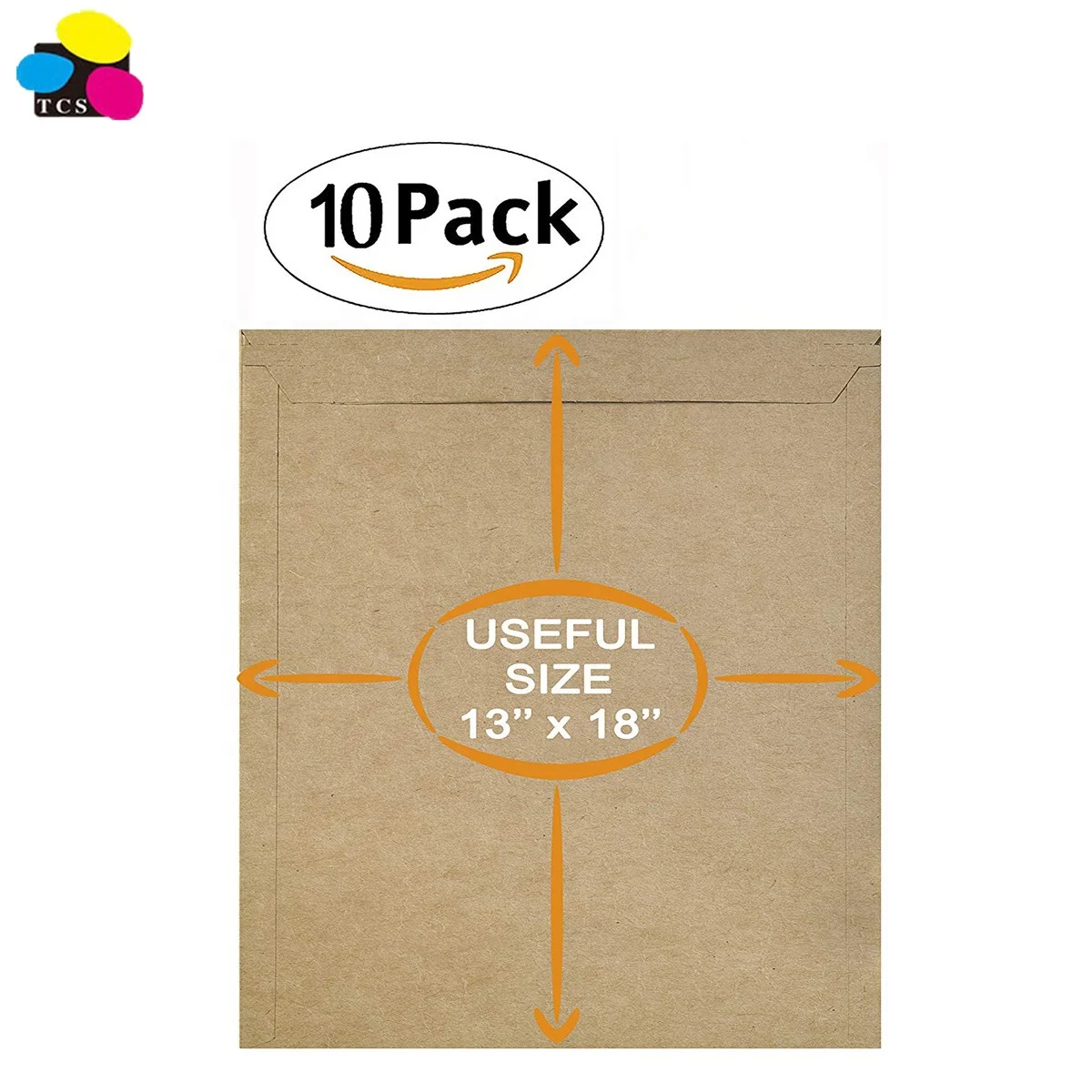 High quality 13 x 18 inch 100 Pack Kraft Brown Cardboard Flat Rigid Shipping Envelopes With Peel & Seal For Shipping docs