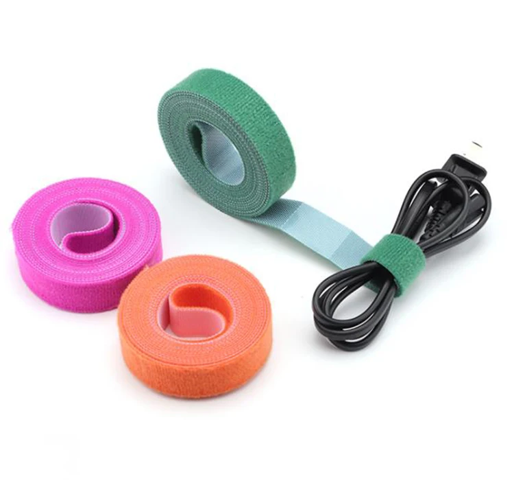 Custom Self Adhesive Tear-able Back To Back Wire Tie Curtain Plant Fixed Binding Hook And Loop Belt