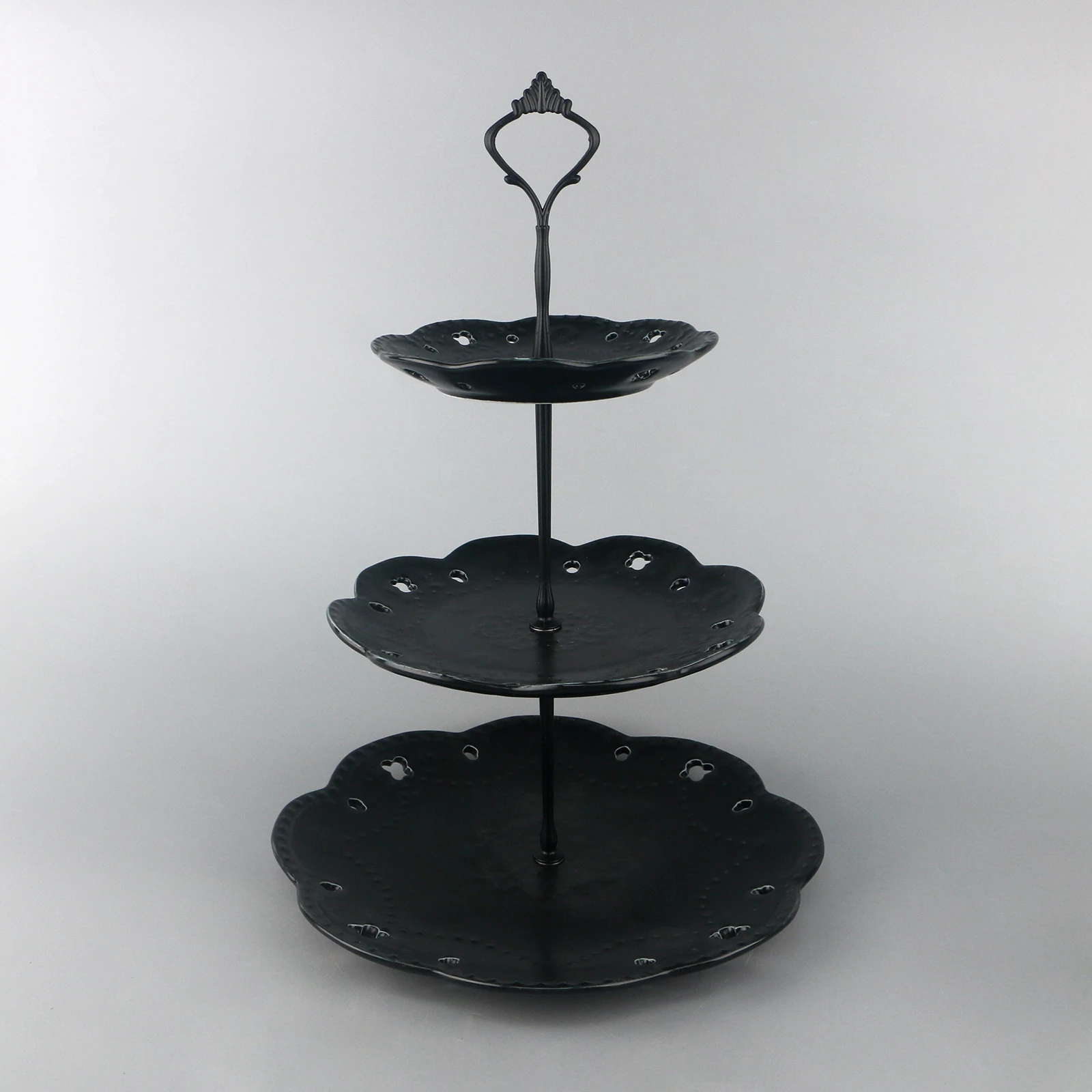 British afternoon tea three layers creative porcelain dessert color plate