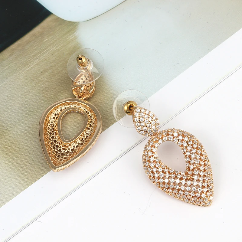 Peach Heart Earrings High Quality Glamour Drop Earrings
