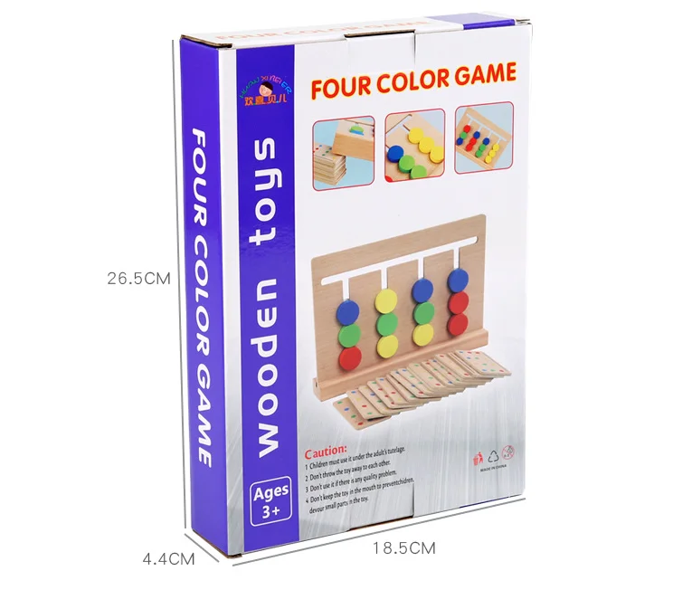Hot sale Wooden Wooden toy four color game Wooden color cognitive toys Wooden color matching game for kids