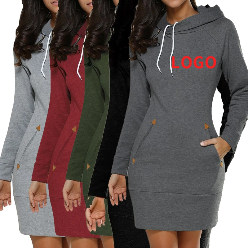 Платья с длинными рукавами больших размеров 2021 изготовленный на заказ в рубчик; Вязанные свитеры с длинными рукавами с рисунком «элегантная женская одежда на зиму с капюшоном на каждый день женские толстовки с капюшоном платье