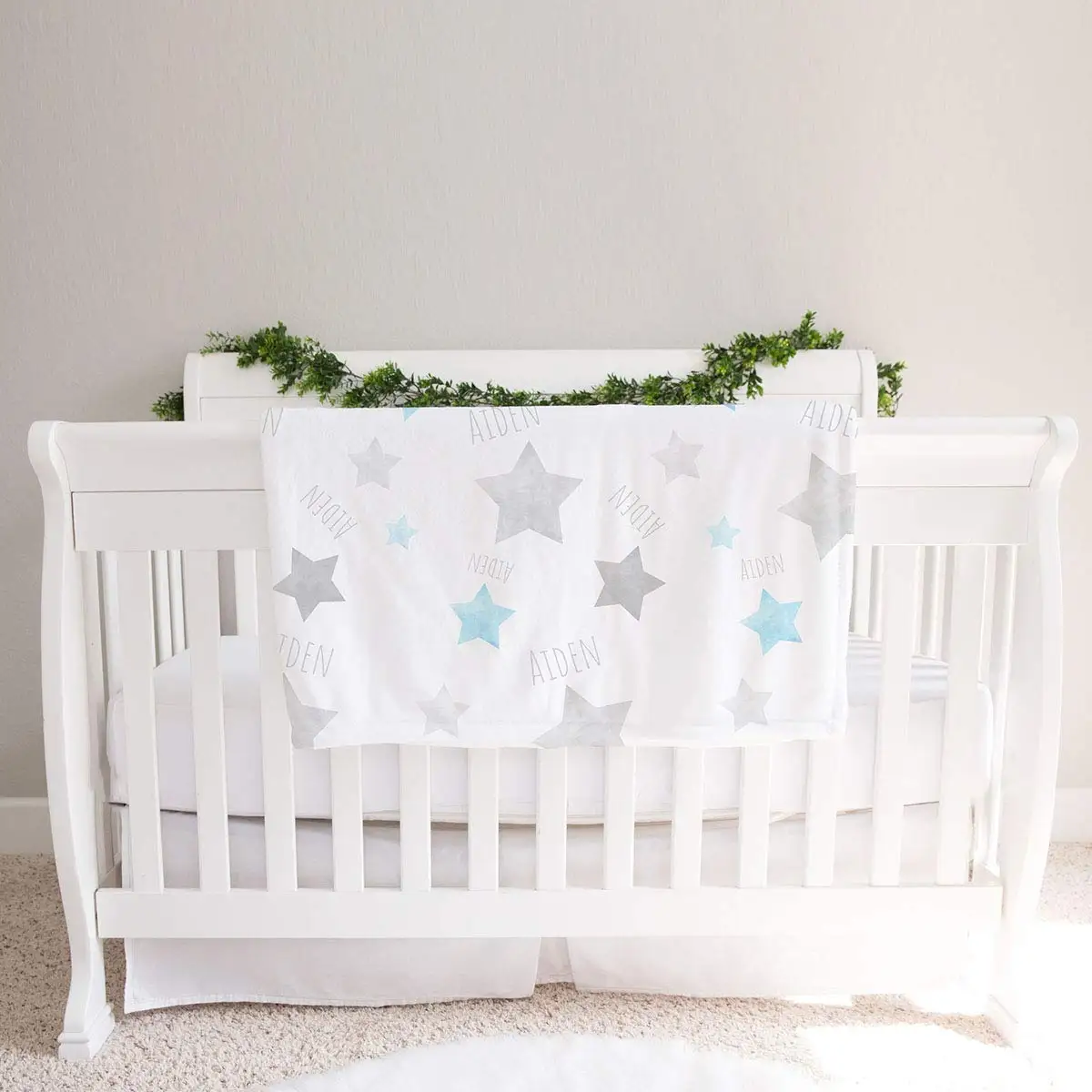 Customized Star Flannel Blanket Personalized Baby Blanket For Boys With Name