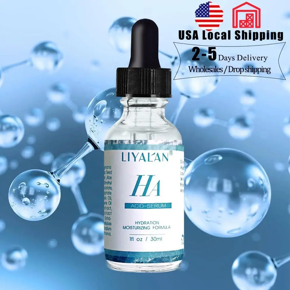 USA In Stock Wholesale Facial Skin Care Whitening Moisturizing Anti Aging Hydrating Pure Hyaluronic Acid Face Serum
