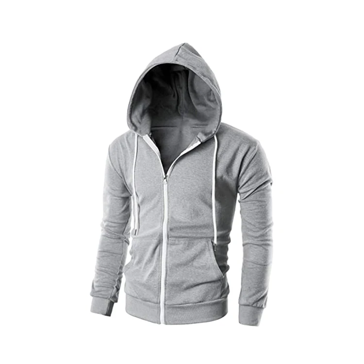 Design Plain over Size Sweatshirt Drawstring Gym Mens Pullover Slim Fit Long Sleeve Lightweight Zip-up Sports Hoodie