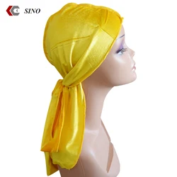 Мужская бархатная бандана-тюрбан, головной убор, мужские головные уборы Durag, волнистые головные уборы, повязка на голову, аксессуары для волос Du Rag