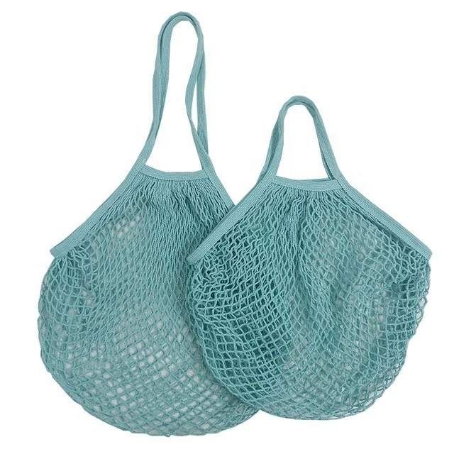 ECO-friendly   The Best seller natural cotton net bag  GOTS fruit mesh produce fishnet shopping bag