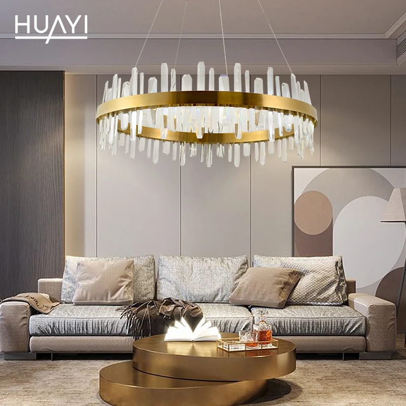 HUAYI China Manufacturer Contemporary Suspended Creative Vintage Hanging Crystal Chandelier Pendant Light