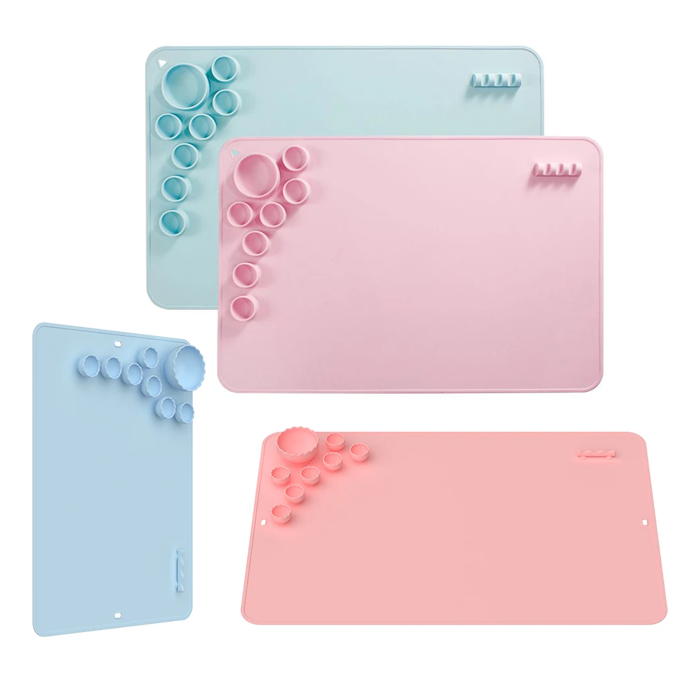 HUAMJ Educational Multifunction Kids Nonslip Washable Folding Craft Palettes Drawing Board Art Silicone Painting Mat With Cup