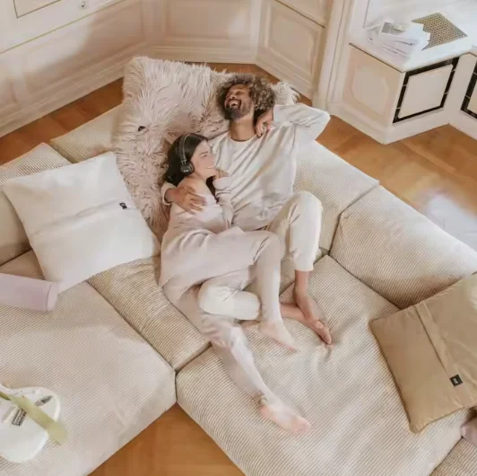 China Manufacture Sofa Couch Living Room Furniture Velvet Fabric Sofa Set Nordic Beige Creative Corner Nordic