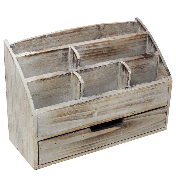 Винтажный деревенский деревянный органайзер для офисного стола