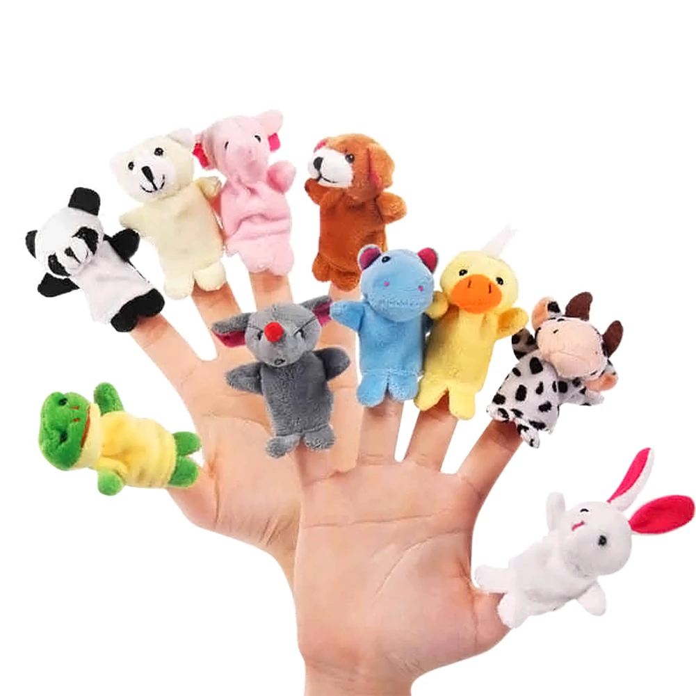 Cartoon animal finger puppets children plush toys role-playing storytelling ragdoll educational toys