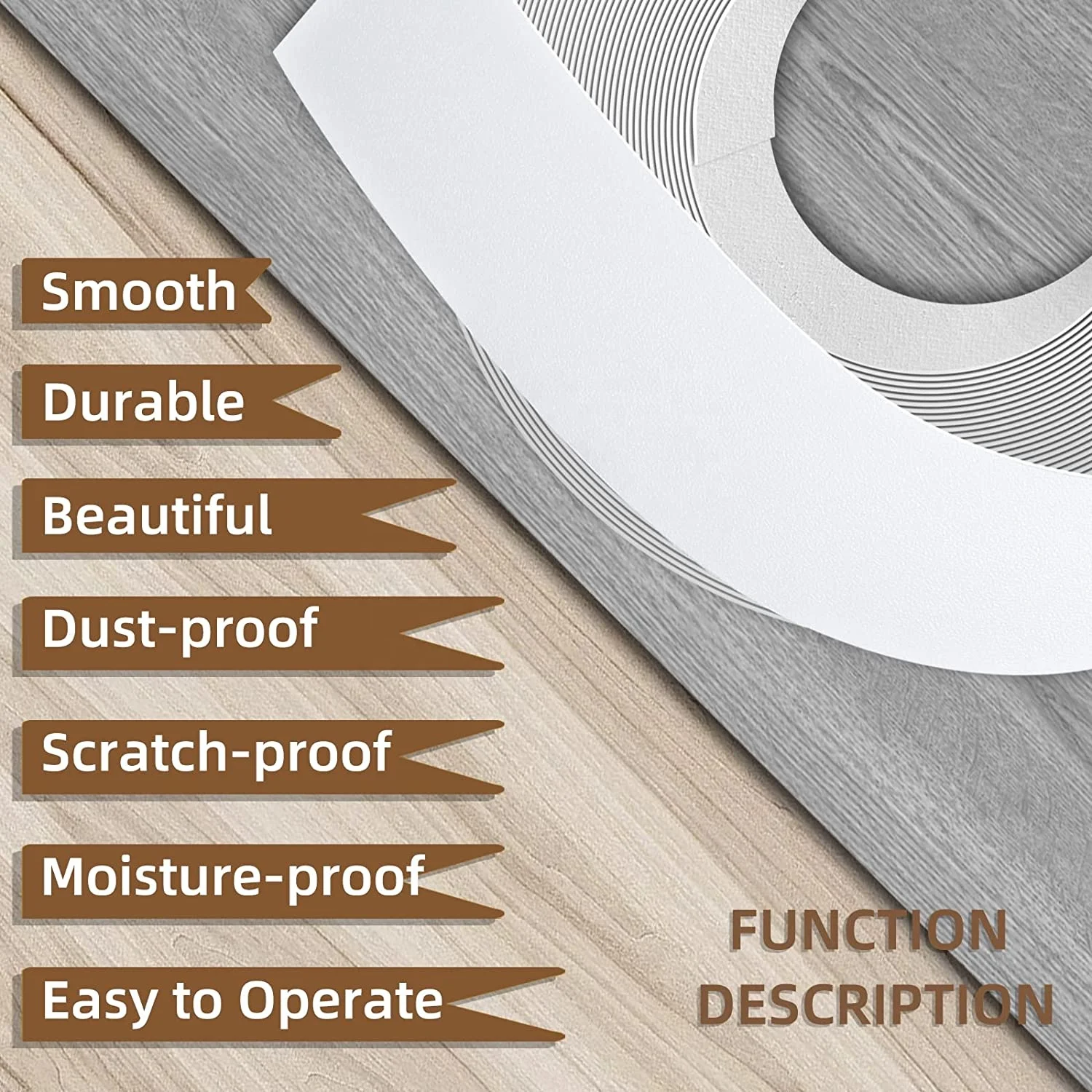 Melamine PVC Edge Banding, 3/4 inch x 25ft White Edge Banding with Hot Melt Adhesive Pre-glued Cabinet Edge Banding Flexible